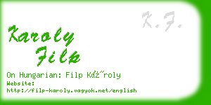 karoly filp business card